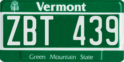VT license plate ZBT439