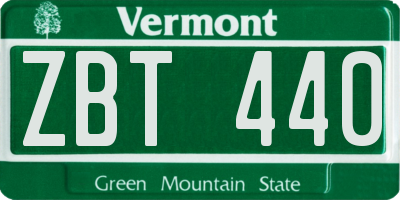 VT license plate ZBT440