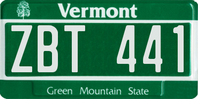 VT license plate ZBT441