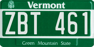 VT license plate ZBT461