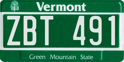 VT license plate ZBT491