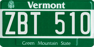 VT license plate ZBT510