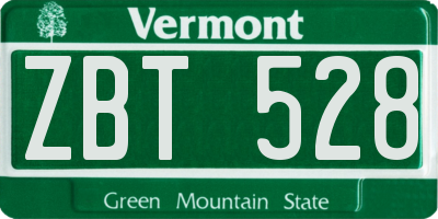 VT license plate ZBT528