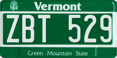 VT license plate ZBT529