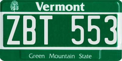 VT license plate ZBT553