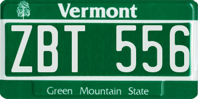 VT license plate ZBT556