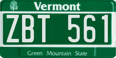 VT license plate ZBT561