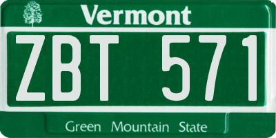 VT license plate ZBT571