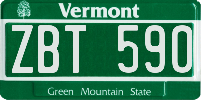 VT license plate ZBT590