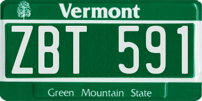VT license plate ZBT591