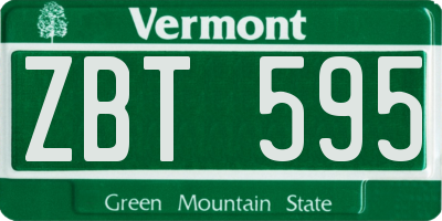 VT license plate ZBT595