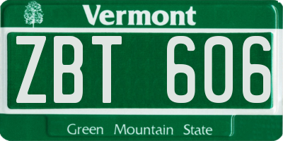 VT license plate ZBT606