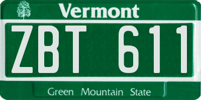 VT license plate ZBT611