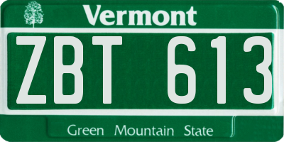 VT license plate ZBT613