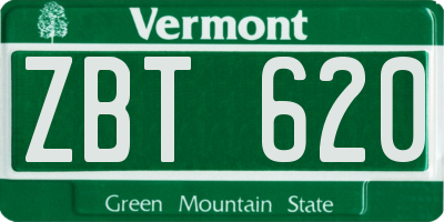 VT license plate ZBT620