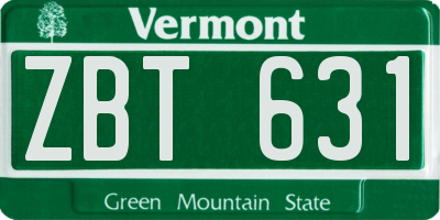 VT license plate ZBT631