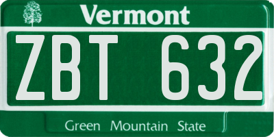 VT license plate ZBT632