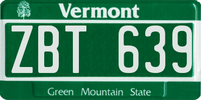 VT license plate ZBT639