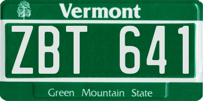 VT license plate ZBT641