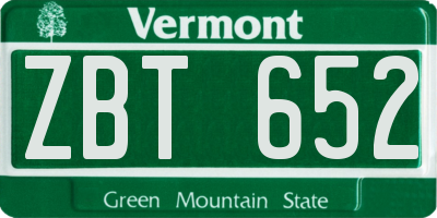 VT license plate ZBT652
