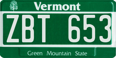 VT license plate ZBT653