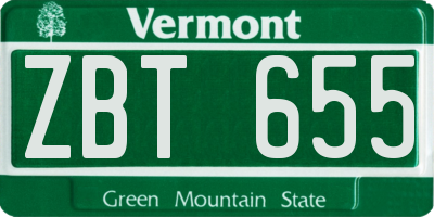 VT license plate ZBT655