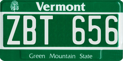 VT license plate ZBT656