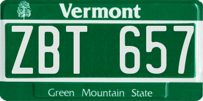 VT license plate ZBT657