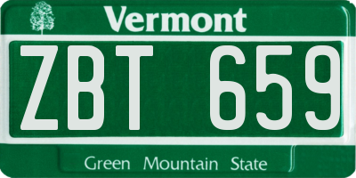 VT license plate ZBT659