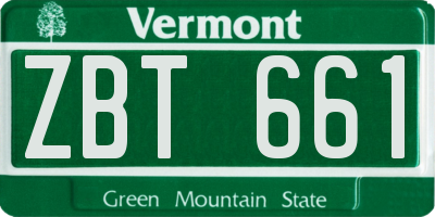 VT license plate ZBT661