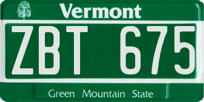 VT license plate ZBT675