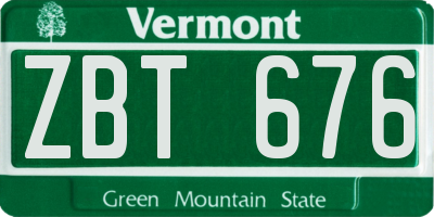 VT license plate ZBT676