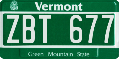 VT license plate ZBT677
