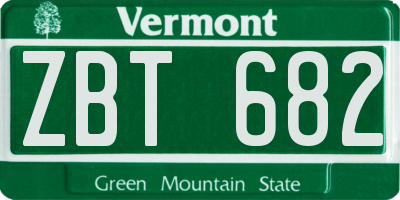 VT license plate ZBT682