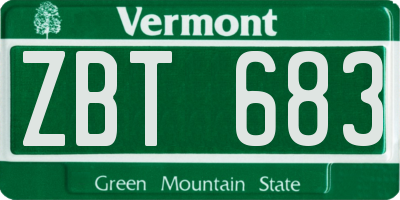 VT license plate ZBT683