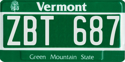 VT license plate ZBT687