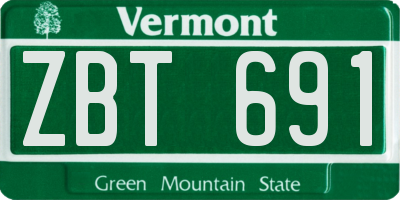 VT license plate ZBT691