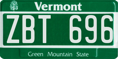 VT license plate ZBT696