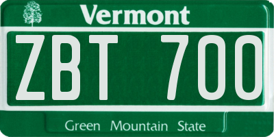 VT license plate ZBT700