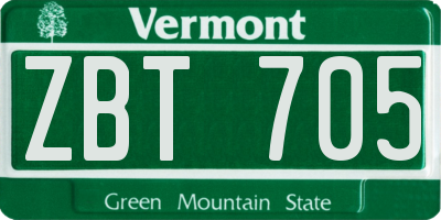 VT license plate ZBT705