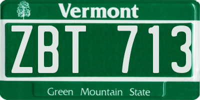 VT license plate ZBT713
