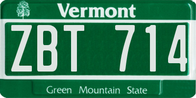 VT license plate ZBT714
