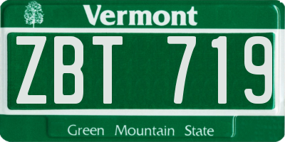 VT license plate ZBT719