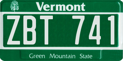 VT license plate ZBT741