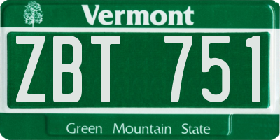 VT license plate ZBT751
