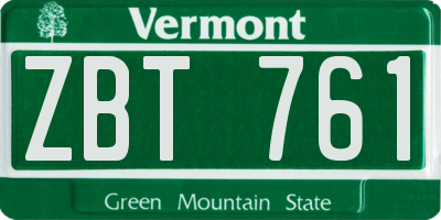 VT license plate ZBT761
