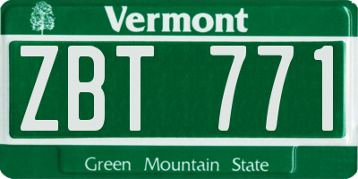 VT license plate ZBT771