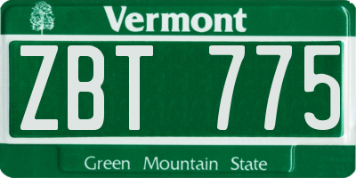 VT license plate ZBT775