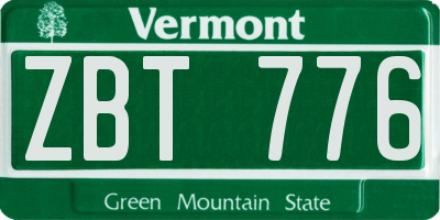 VT license plate ZBT776