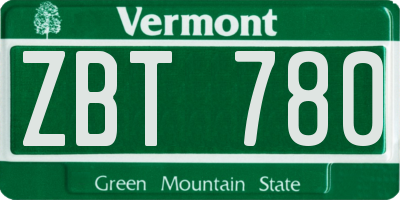 VT license plate ZBT780
